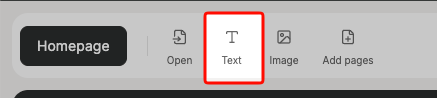 Selecting the Text tool in the toolbar